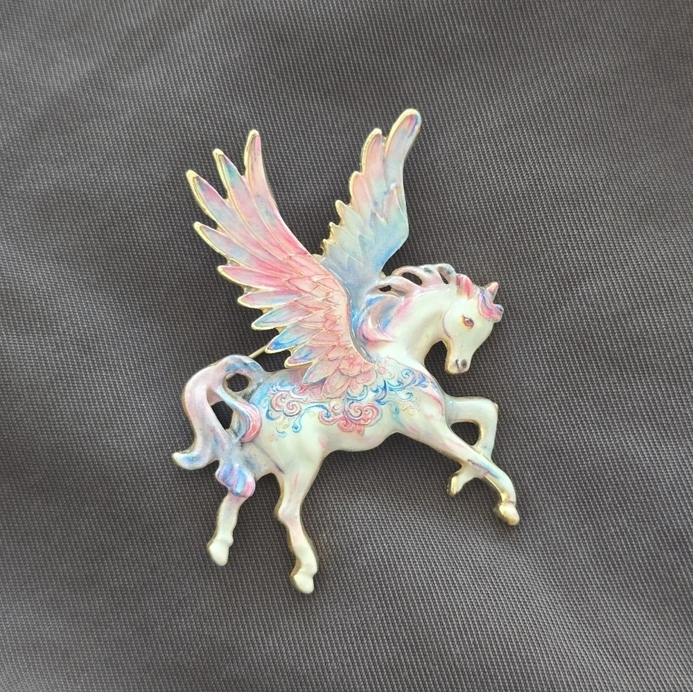 Whimsical Cloud Walker Unicorn Brooch Pin Whimsigoth Unicorn